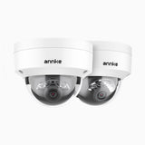 C800 - 2PCS 4K Outdoor PoE IP Security Camera, Human & Vehicle Detection, Color & IR Night Vision, Built-in Microphone & SD Card Slot, RTSP Supported
