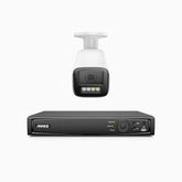 HZ804 - 4K 8 Channel 1 Camera PoE Security System, 4X Optical Zoom, 2.8 - 12 MM Motorized Varifocal Lens, Smart Dual Light Night Vision, Motion Detection 2.0, Built-in Microphone, Siren & Strobe Alarm, Upgraded Version