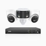 HDCK680 - 8 Channel PoE NVR Security System with Two 4K Cameras & One 6MP Dual Lens Panoramic Camera (180° Ultra Wide Angle), Human & Vehicle Detection, Built-in Microphone, Two-Way Audio