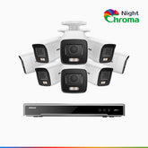 NightChroma<sup>TM</sup> NCK800 – 4K 8 Channel 8 Cameras PoE Security System, f/1.0 Super Aperture, Color Night Vision, 2CH 4K Decoding Capability, Human & Vehicle Detection, Intelligent Behavior Analysis, Built-in Mic, 124° FoV, All-Metal Housing