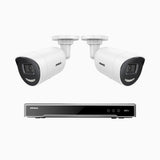 H800X - 4K 8 Channel 2 Cameras PoE Security System, 1/1.8'' BSI Sensor, f/1.6 Aperture (0.003 Lux), Siren & Strobe Alarm,Two-Way Audio, Human & Vehicle Detection, Perimeter Protection, All-Metal Housing