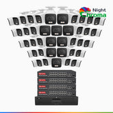 NightChroma<sup>TM</sup> NCK800 – 4K 64 Channel 48 Cameras PoE Security System, f/1.0 Super Aperture, Color Night Vision, 2CH 4K Decoding Capability, Human & Vehicle Detection, Intelligent Behavior Analysis, Built-in Mic, 124° FoV, All-Metal Housing