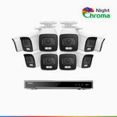 NightChroma<sup>TM</sup> NCK800 – 4K 16 Channel 10 Cameras PoE Security System, f/1.0 Super Aperture, Color Night Vision, 2CH 4K Decoding Capability, Human & Vehicle Detection, Intelligent Behavior Analysis, Built-in Mic, 124° FoV, All-Metal Housing