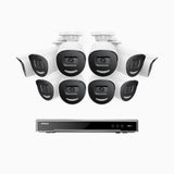 H800X - 4K 16 Channel 10 Cameras PoE Security System, 1/1.8'' BSI Sensor, f/1.6 Aperture (0.003 Lux), Siren & Strobe Alarm,Two-Way Audio, Human & Vehicle Detection, Perimeter Protection, All-Metal Housing