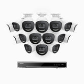 H800X - 4K 16 Channel 16 Cameras PoE Security System, 1/1.8'' BSI Sensor, f/1.6 Aperture (0.003 Lux), Siren & Strobe Alarm,Two-Way Audio, Human & Vehicle Detection, Perimeter Protection, All-Metal Housing