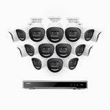 H800X - 4K 16 Channel 16 Cameras PoE Security System, 1/1.8'' BSI Sensor, f/1.6 Aperture (0.003 Lux), Siren & Strobe Alarm,Two-Way Audio, Human & Vehicle Detection, Perimeter Protection, All-Metal Housing
