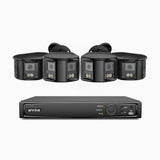 ANNKE FCD800 8 Channel PoE Security Camera System with 4 X 8MP UHD Dual Lens Cameras, 180° Panoramic View, Smart Dual Light Night Vision, Two-Way Audio, Active Siren & Alarm, Human & Vehicle Detection, IP67