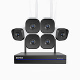 WS800 - 8MP Ultra HD 16 Channel 6 Cameras Wireless NVR Security System, 2.4/5.8G Dual-Band WiFi Pro, Human Motion Detection, Two-Way Audio, Night Vision, Works with Alexa