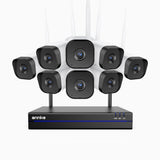 WS800 - 8MP Ultra HD 16 Channel 8 Cameras Wireless NVR Security System, 2.4/5.8G Dual-Band WiFi Pro, Human Motion Detection, Two-Way Audio, Night Vision, Works with Alexa