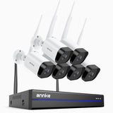 WS800 - 8MP Ultra HD 8 Channel 6 Cameras Wireless NVR Security System, 2.4/5.8G Dual-Band WiFi Pro, Human Motion Detection, Two-Way Audio, Night Vision, Works with Alexa