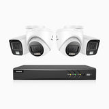 ADLK800 - 4K 8 Channel Dual Light Wired CCTV Security System with 2 Bullet & 2 Turret Cameras, Color & IR Night Vision, 3840x2160@20fps, F/1.6 Super Aperture, 4-In-1 Output Signal, IP67