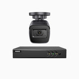 EL200 - 1080p 8 Channel Outdoor Wired Security CCTV System with 1 Camera, 3.6 MM Lens, Smart DVR with Human & Vehicle Detection, 66 ft Infrared Night Vision, 4-in-1 Output Signal, IP67