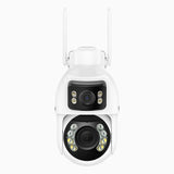 WCD1012 - 10MP UHD Dual-Lens Outdoor Wireless WiFi PTZ Security Camera, 360° Panoramic View, 12X Optical Zoom, Smart Dual Light Night Vision, Two-Way Audio, 270° Pan & 90° Tilt, Cloud & Max. 256 GB Local Storage, Works with Alexa