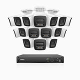 H800 - 4K 16 Channel 16 Cameras PoE Security System, Built-in Microphone, Human & Vehicle Detection, Color & IR Night Vision, RTSP Supported