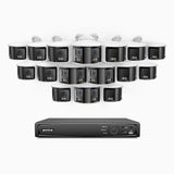 FDH600 - 16 Channel PoE Security System with 16 Dual Lens Cameras, 6MP Resolution, 180° Panoramic View, Smart Dual Light Night Vision, Two-Way Audio, Active Siren & Alarm, Human & Vehicle Detection, IP67