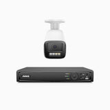 HZ804 - 4K 8 Channel 1 Camera PoE Security System, 4X Optical Zoom, 2.8 - 12 MM Motorized Varifocal Lens, Smart Dual Light Night Vision, Motion Detection 2.0, Built-in Microphone, Siren & Strobe Alarm, Upgraded Version