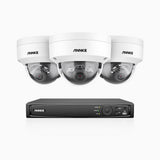 H800 - 4K 8 Channel 3 Cameras PoE Security System, Human & Vehicle Detection, Built-in Mic & SD Card Slot, Color & IR Night Vision, RTSP  Supported