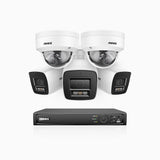 H800 - 4K 8 Channel PoE Security System with 3 Bullet & 2 Dome (IK10) Cameras, Vandal-Resistant, Human & Vehicle Detection, Built-in Mic, RTSP Supported
