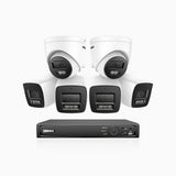 H800 - 4K 8 Channel PoE Security System with 4 Bullet & 2 Turret Cameras, Human & Vehicle Detection, Color & IR Night Vision, Built-in Mic, RTSP Supported
