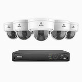 HZ804 - 4K 8 Channel 5 Cameras PoE Security System, 4X Optical Zoom, 2.8 - 12 MM Motorized Varifocal Lens, Smart Dual Light Night Vision, Motion Detection 2.0, Built-in Microphone, Siren & Strobe Alarm, Upgraded Version