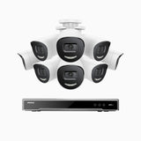 H800X - 4K 8 Channel 8 Cameras PoE Security System, 1/1.8'' BSI Sensor, f/1.6 Aperture (0.003 Lux), Siren & Strobe Alarm,Two-Way Audio, Human & Vehicle Detection, Perimeter Protection, All-Metal Housing