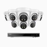 H800X - 4K 16 Channel 8 Cameras PoE Security System, 1/1.8'' BSI Sensor, f/1.6 Aperture (0.003 Lux), Siren & Strobe Alarm,Two-Way Audio, Human & Vehicle Detection, Perimeter Protection, All-Metal Housing