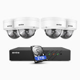 ANNKE 4K 8MP PoE Security Camera System, 4 X 4K IP Cams + 8CH NVR Recorder, 2TB HDD, Human & Vehicle Detection, Built-in Micphone, Color & IR Night Vision, RTSP Supported